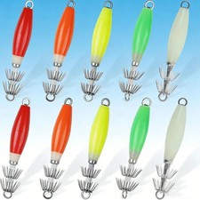 Glow Squid Jigs Kit, 10 PcsMaximize Your Night Catch with These HighIntensity...
