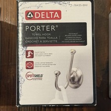 New In Box Delta Porter Towel Hook Brushed Nickel Finish NIB