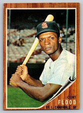 1962 Topps #590 Curt Flood - Excellent Condition - St. Louis Cardinals - FBD