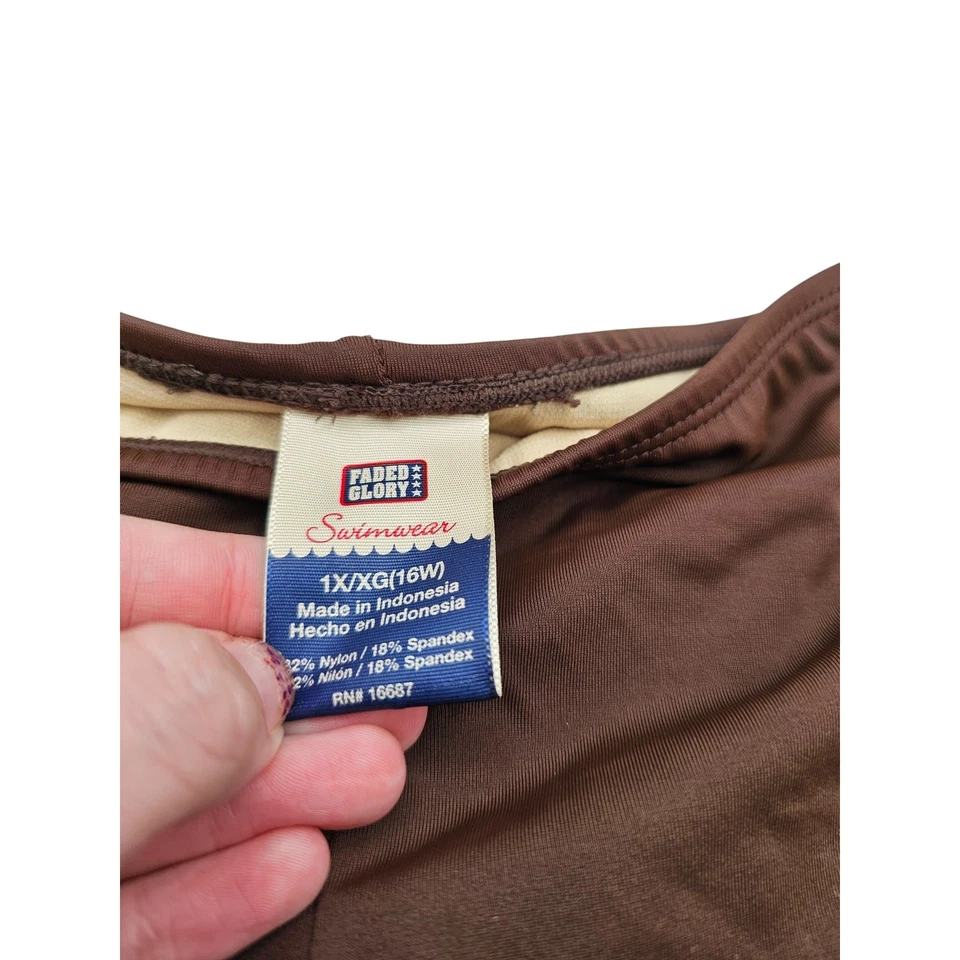 De colección Y2K Desteñido Glory Mujer Talla 1X Bikini Traje de Baño Parte Inferior Marrón Sólido  Foto 3 de 4