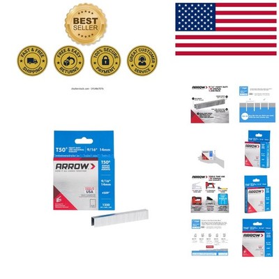 Arrow 9/16-Inch T50 Staples, 1250 Count - Reliable for Insulation & Upholstering