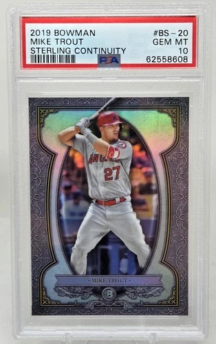 2019 Bowman Sterling Continuity MIKE TROUT CARD PSA 10 GEM MINT