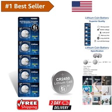 High Capacity 3V Lithium Batteries CR2450 (5pcs) - Multiple Uses & Durability