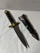 11" BLACK ASSASSIN DAGGER Hunting Collectors Medieval Knights Knife