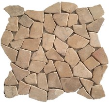 Tan Stone Mosaic Pebble Floor and Wall Tile 12" x12" 5.0 Sq. ft. / Case 