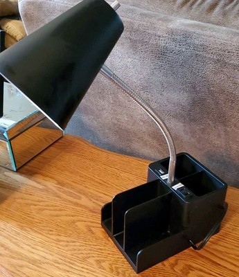 Room Essentials Desktop Lamp & Organizer Model USB Stylish Black