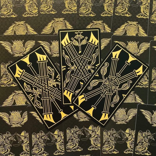 MARSEILLE TAROT CARDS DECK GOLD & BLACK EDITION LO SCARABEO MARIANNE COSTA NEW - 第 3/16 張圖片