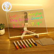 LED Note Board with 7 Colors, 12"X8" Lumiboard Led Drawing Board for Kids, Light