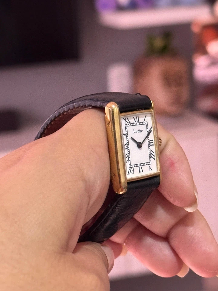 Cartier Pre-Must Tank Ref. 15705 - baño en oro - Circa 1970s - Cuerda manual - Imagen 3 de 4