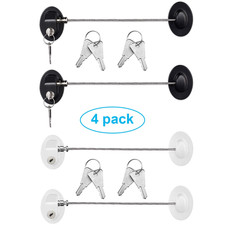 4 Pack Cabinet Locks with Keys Refrigerator Fridge Locks Replacement with Steel