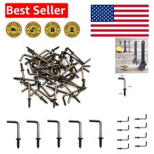 Versatile Antique Bronze Hooks - 50 Rust-Resistant L-Shape & Right Angle Variety