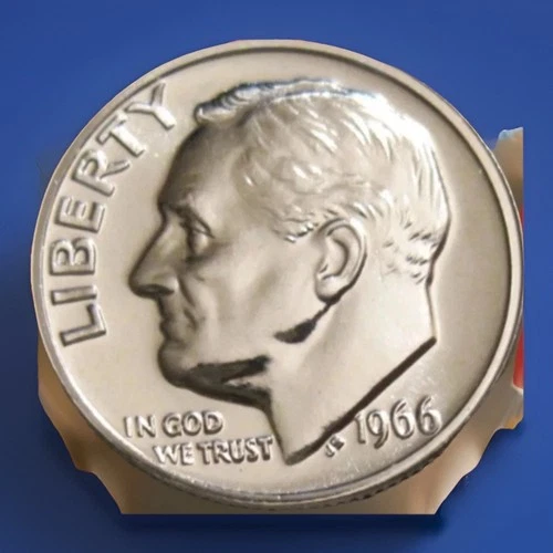 1966 Roosevelt Dime Gem BU From Original Bank Roll Fast Shipping