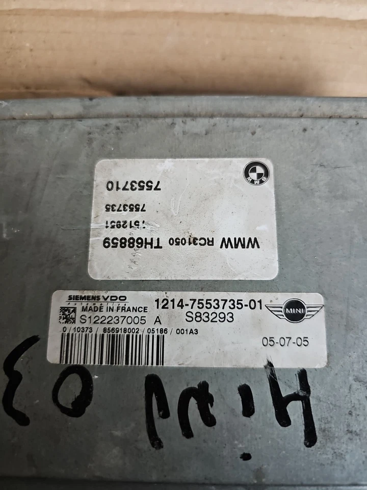 1214755373501 CENTRALINA MOTORE / S122237005 / 172334 PER MINI CLUBMAN R55 COO - Immagine 2 di 2