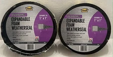 2 - M-D Platinum Expandable Foam Weatherseal Black 1/4" - 1" x 1" x 13' New