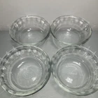 Set of 4 PYREX Clear Glass #464 10 oz Dessert Bowls/Custard Cups Scalloped