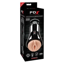 PDX Elite Cock Compressor Rechargeable Vibrating Stroker With Hands-Free Suction