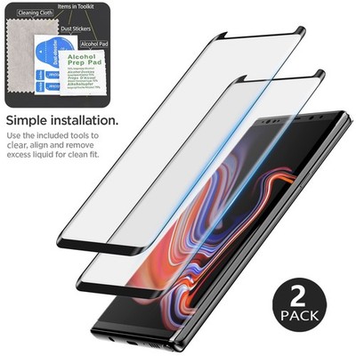 2 Pack For Samsung Galaxy Note 9 Tempered Glass Screen Protector Case Friendly