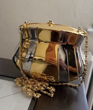 Vintage Nordstrom Clutch Gold Silver Tone Metal