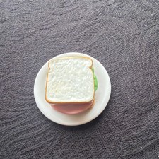 BARBIE KITCHEN LITTLES BOLOGNA SANDWICH ATTACHED ON PLATE RARE HTF