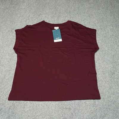 JAG Drapey Luxe Tee Women's Windsor Wine S Cotton Modal Cuffed Slits