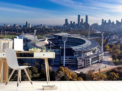 3D Melbourne Cricket Ground Self-adhesive Removeable Wallpaper Wall Mural