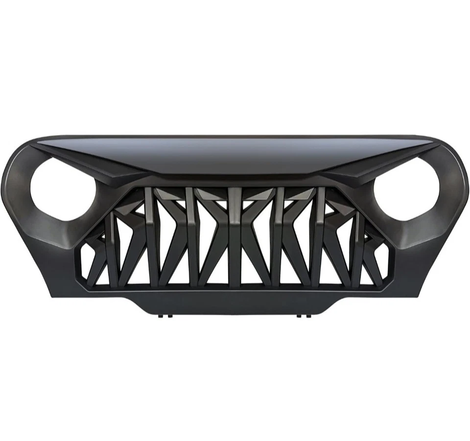 Front Shark Grille Compatible with Jeep Wrangler Rubicon Sahara Sport TJ - Image 2 of 3