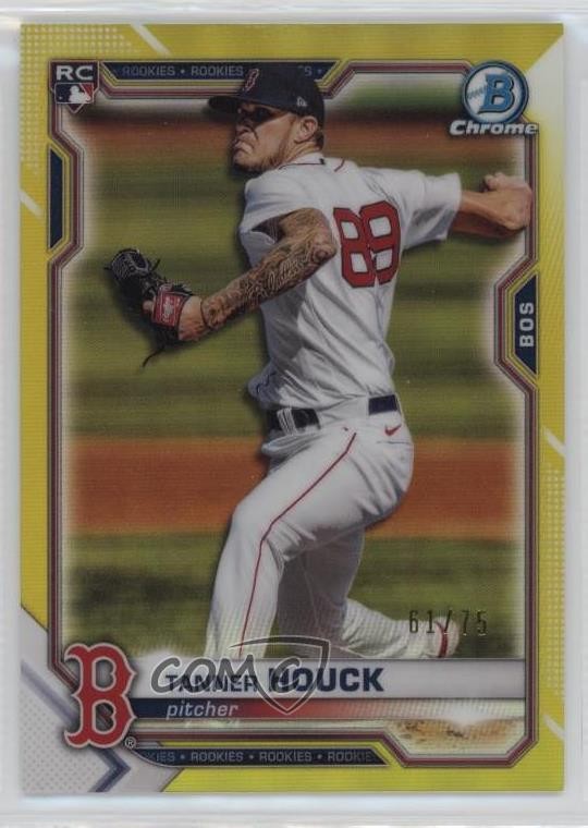2021 Bowman Chrome Yellow Refractor 61/75 Tanner Houck #13 Rookie RC oi5