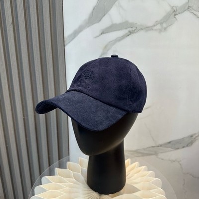 Brunello2026Cucinelli Suede Baseball Cap Cotton Lined Logo Embroidery