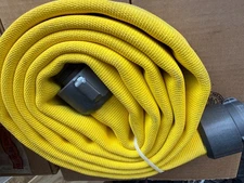 Key Fire Hose BIG-10 Double Jacket Fire Hose 1.5 Inch x 10 Ft YELLOW TEST TO 400
