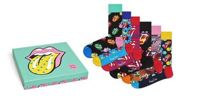 NEW Rolling Stones Happy Socks Box Set 6 Pair Men & Women Valentines Day Gift