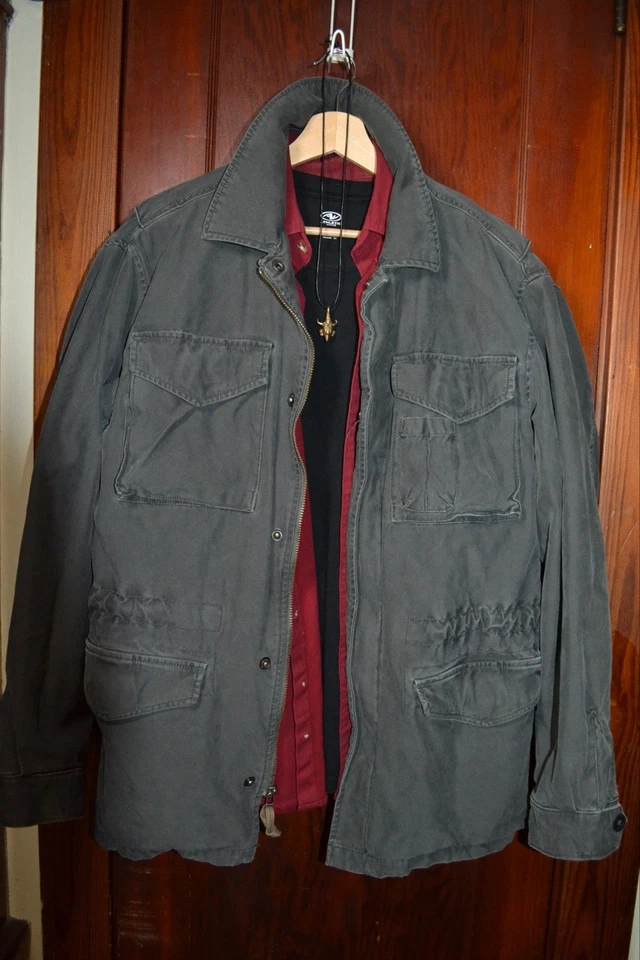 Chaqueta RARA Dean Winchester Pilot Episode | Abrigo utilitario azul marino antiguo Foto 2 de 4