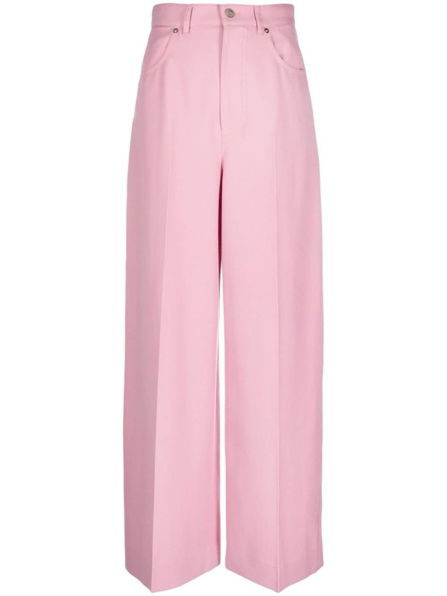 パンツ GUCCI LIGHT PINK WOOL TROUSERS Gucci Wool twill Pink trousers pants - BNWT | eBay