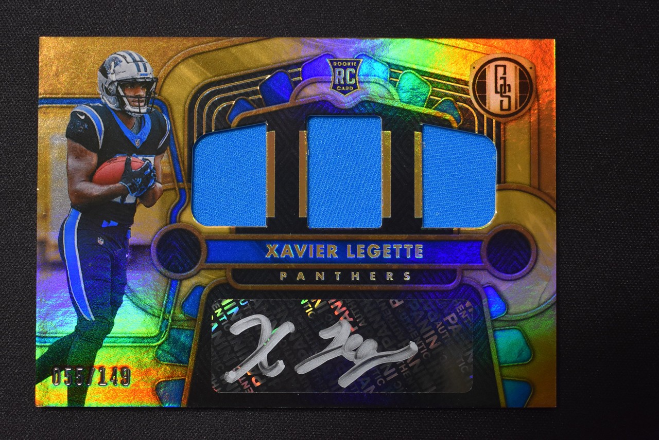 Xavier Legette 2024 Panini Gold Standard Rookie Jersey Autographs Triple /149 #8