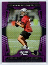 2025 Panini Certified Cam Miller #184 SN,RC Mirror Purple Las Vegas Raiders