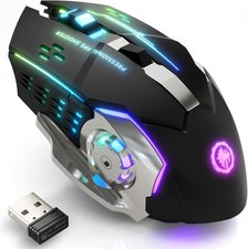 Wireless Gaming Mouse Bluetooth RGB Rechargeable 2.4G USB Black