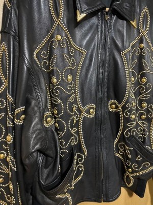 Gianni Versace 90s Black Leather Western Jacket M Vintage Rare | eBay