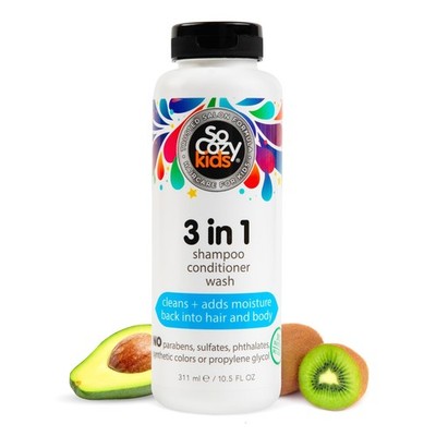 SoCozy 3-in-1 Kids Shampoo + Conditioner + Body Wash (10.5 Fl Oz) Gentle,...