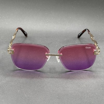 Quay No Cap 126 Sunglasses Gold Chain Gradient Purple Used