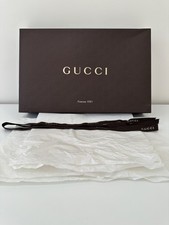 Gucci Brown Empty Gift Box with minor flows Ribbon 15x9.75x2.75 inches
