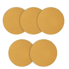 25 PCS 150mm 0-Hole Gold Aluminum Oxide Sanding Discs 120Grit Hook Loop For Wood