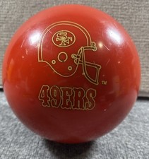 Brunswick USA NFL 49ERS Polyester Bowling Ball KC37074. 16.18 Lbs 1990s  Bag