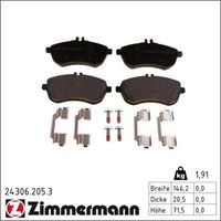 Zimmermann 24306.205.3 Bremsbelagsatz FüR Mercedes Benz C Klasse W204 S204 C204