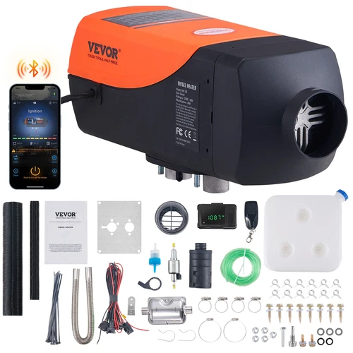 VEVOR Diesel Air Heater 12V 2KW Bluetooth App LCD Display for Car Bus RV Indoors