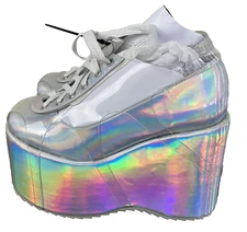 Ellie Hologram Platform Shoes Rave Festival Women’s Size 6 NWOB!