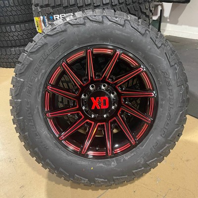 20x10 XD867 Spector Red Black Wheels 35'' RBP AT Tires 8x6.5 Hummer H2