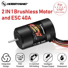 Hobbywing Fusion SE 2in1 Sensored Brushless Motor ESC 40A for 1/10 RC Crawler