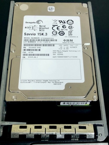 DELL H8DVC COMPATIBLE 300GB 15K 2.5" SAS ST9300653SS SERVER HDD W/R710 TRAY - Picture 2 of 3