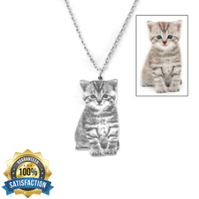 Custom Photo Pet Necklace Picture Pendant Personalized Text Funeral In Memory Of