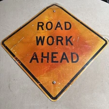 "Road Work Ahead" Authentic Street Traffic Road Sign (30"x30")