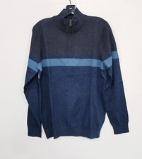 Fat Face Braunton Yoke Stripe Half Neck Jumper Teal sz Med